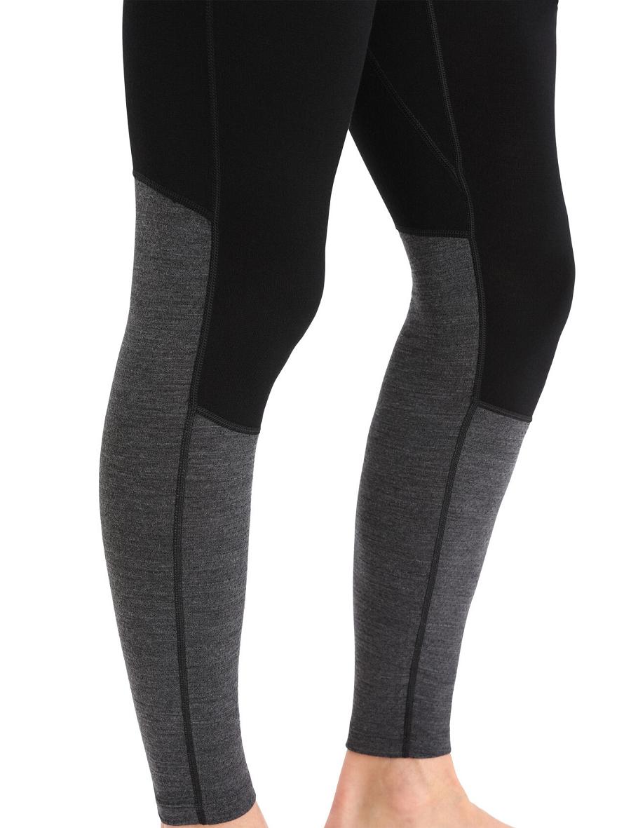 Base Layers Icebreaker Merino 260 ZoneKnit™ Merino Leggings Homme Noir | FR 1332PJJQ